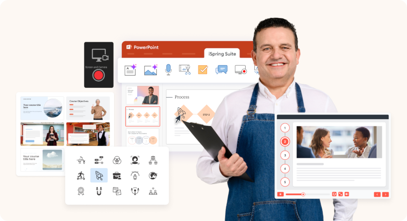 The iSpring Suite authoring tool for exporting SCORM files