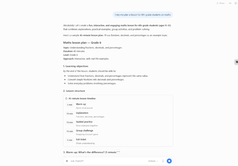 ChatGPT for teachers
