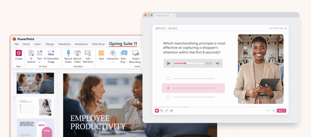 iSpring Suite tools for managing leadership development programs