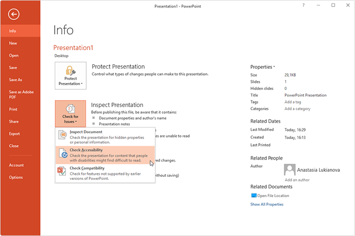 Vérificateur d'accessibilité dans PowerPoint Comment vérifier l'accessibilité PPT