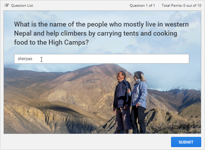 Short Answer Quiz in iSpring Suite Short Answer Question