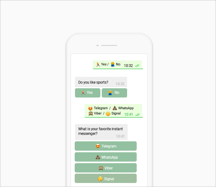Reaction buttons in Telegram Reaction buttons in Telegram