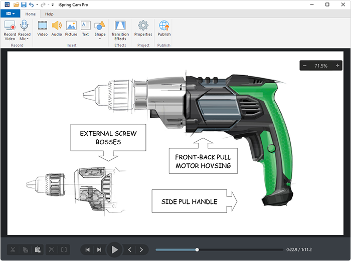 iSpring Suite video editor Captions in iSpring Suite video editor