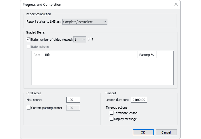 iSpring Free reporting settings iSpring Free reporting settings