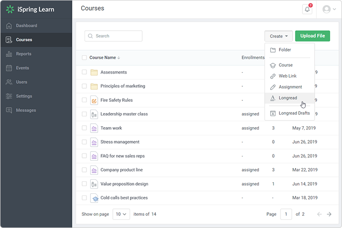 Create a course in iSpring Learn