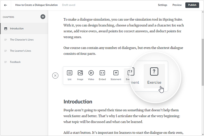 Adding questions in iSpring Learn