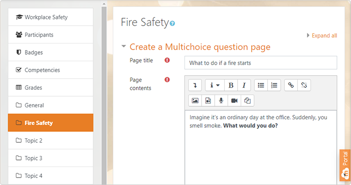 Paramètres de la page de contenu Moodle Paramètres de la page de contenu Moodle
