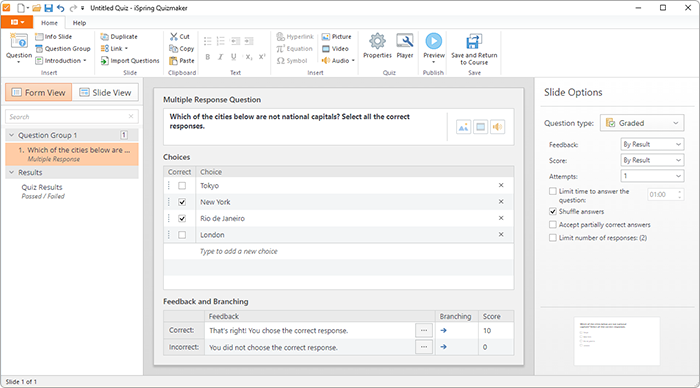 Form View Form View in iSpring Suite