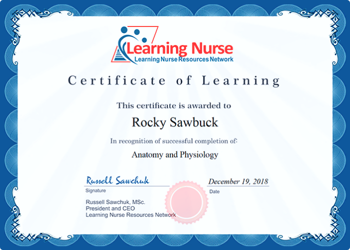 Certificate of learning