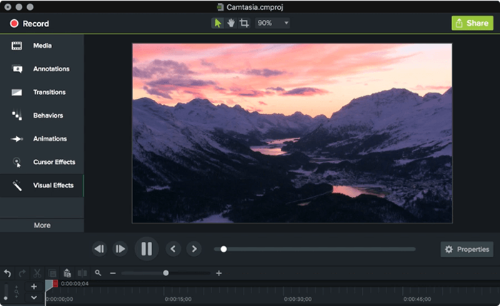 Camtasia video tutorial software