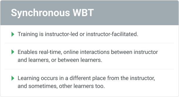 Synchronous WBT Synchronous web-based training
