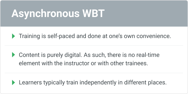 Asynchronous WBT Asynchronous web-based training