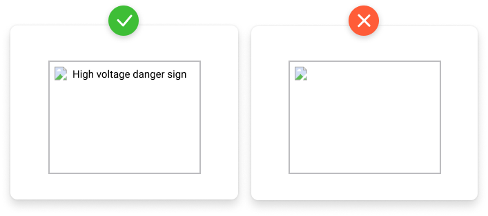Alt text adds context Comparison of two images: with alt text and without it