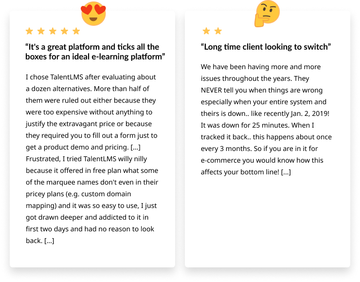 Real reviews from TalentLMS users