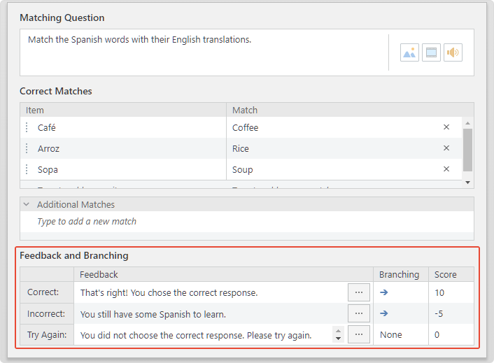 Feedback and Branching Feedback and Branching in iSpring QuizMaker