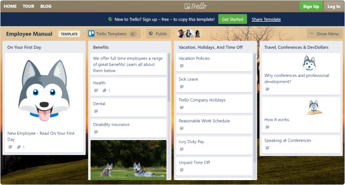 Trello employee manual