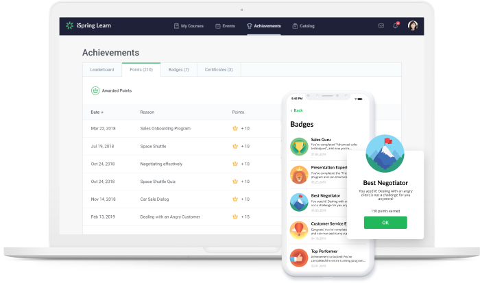 Gamification feature in iSpring Learn LMS Gamification feature in iSpring Learn LMS