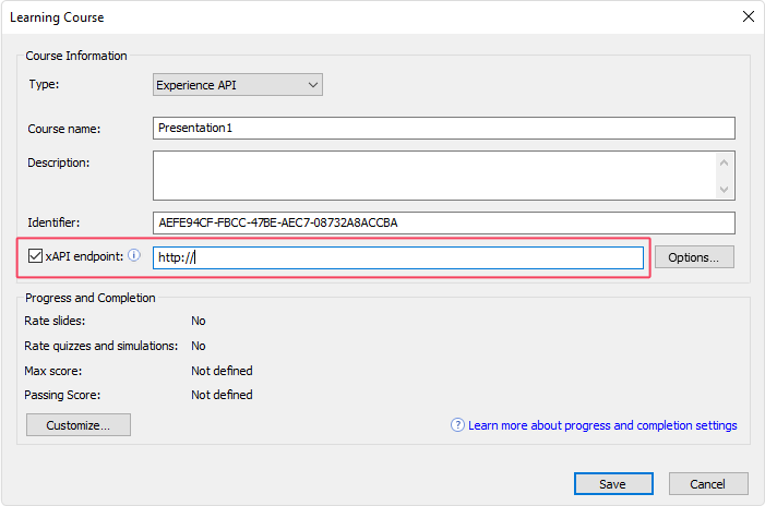xAPI endpoint in iSpring Suite