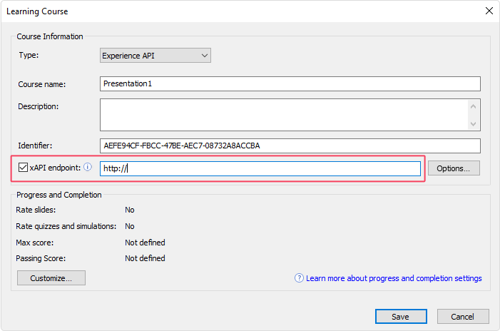 xAPI endpoint xAPI endpoint in iSpring Suite