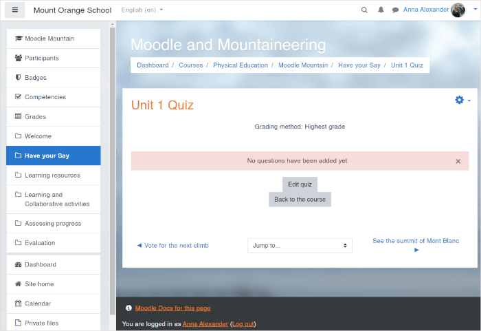 Adding questions Adding a new question to a Moodle quiz