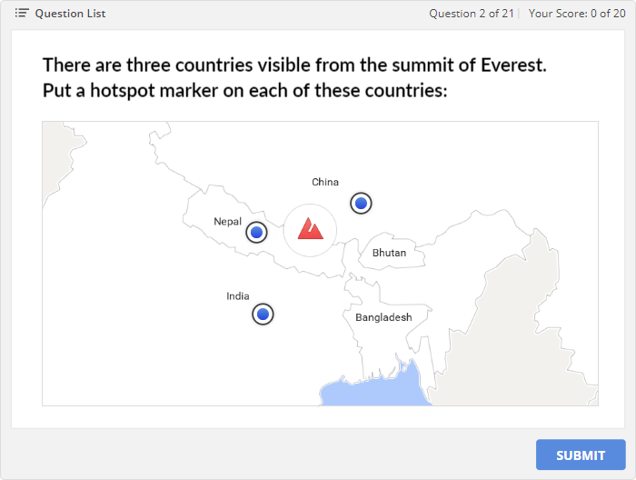 Geography quiz in iSpring QuizMaker