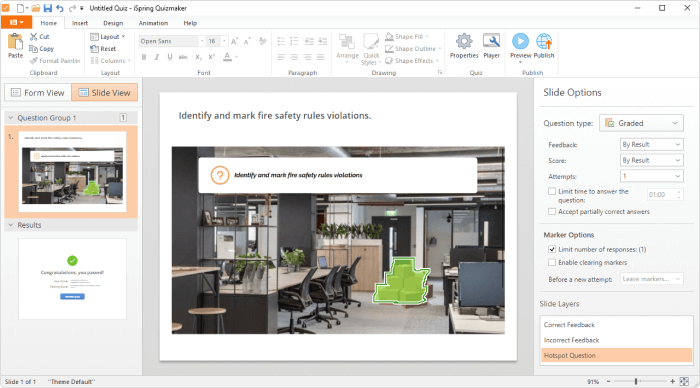 Setting up design Setting up design in iSpring QuizMaker