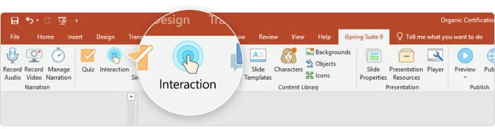 How to create an interaction iSpring Suite Adding an interaction