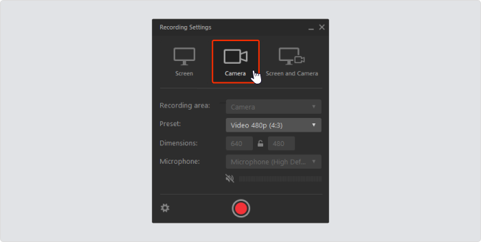 Recording Settings window Recording Settings window in iSpring Suite