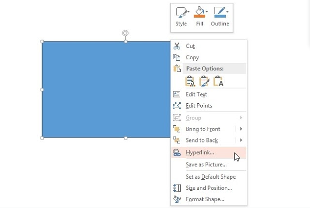 Hyperlinking a Shape in PowerPoint Hyperlinking a Shape in PowerPoint