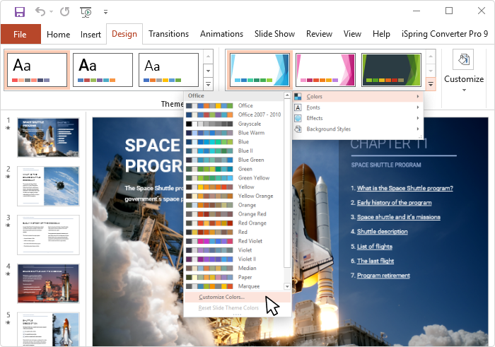 Customizing colors in PowerPoint Customizing colors in PowerPoint