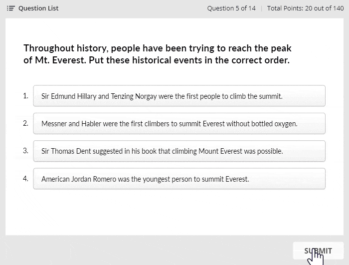 An example of a sequence question An example of a sequence question