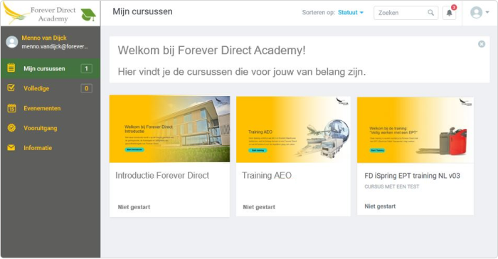 Forever Direct Academy portal