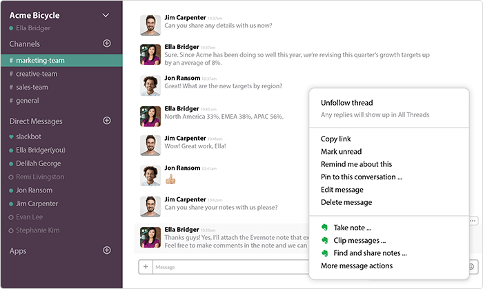 Slack for remote working