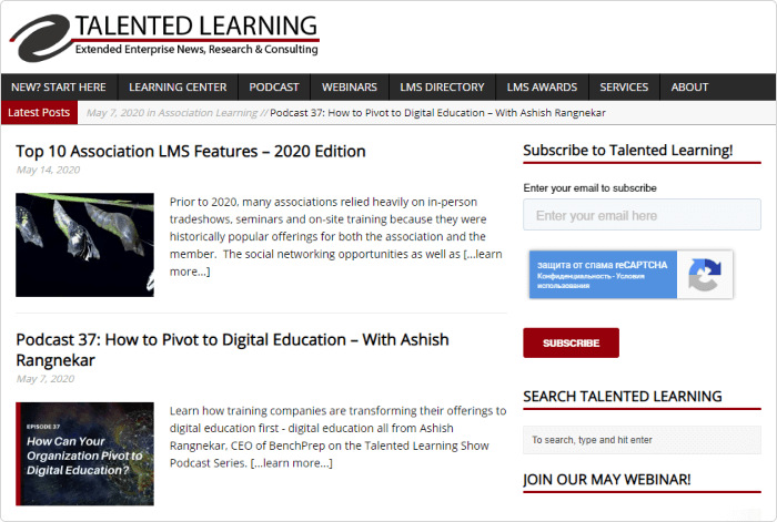 Talented Learning website