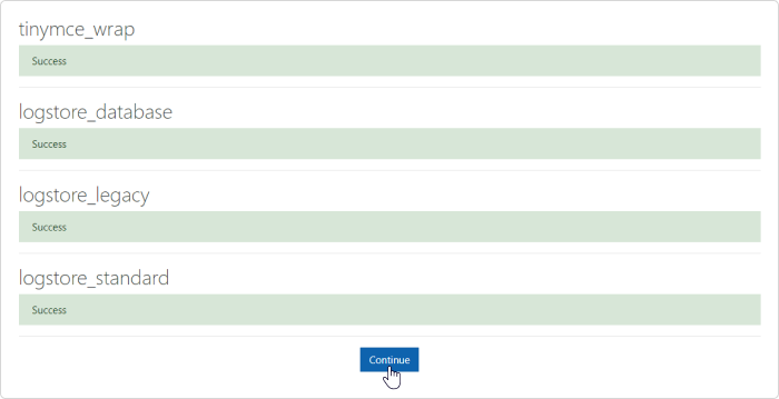 Running installation process in Moodle LMS