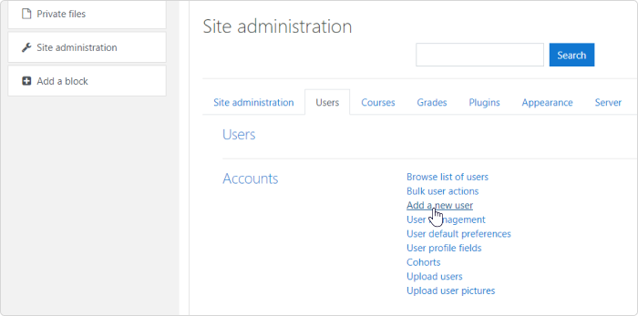 Adding a new user in Moodle Adding a new user in Moodle LMS