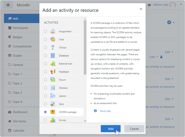 scorm package moodle download