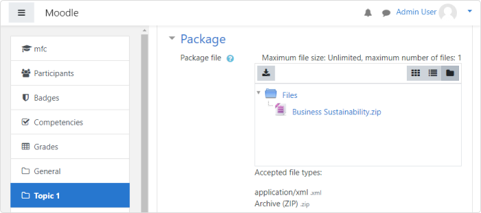 Uploading the iSpring-generated ZIP file Uploading the iSpring-generated ZIP file