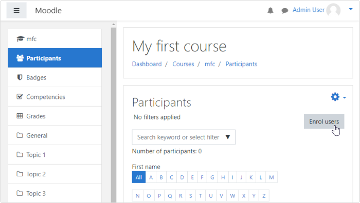 Enrolling users in Moodle LMS