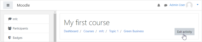 Exit Activity in Moodle Exit Activity in Moodle LMS