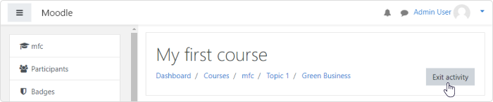 Exit Activity in Moodle LMS
