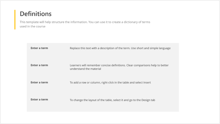 definition slides presentation