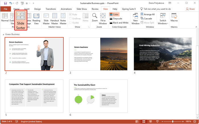 Slide Sorter Slide Sorter in PowerPoint