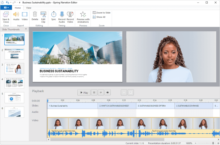 how to edit video presentation with slide