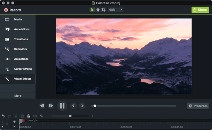 Software per presentazioni video Camtasia