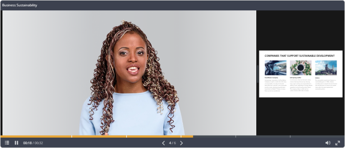 Video bài giảng được tối đa hóa hiển thị video trong iSpring Suite