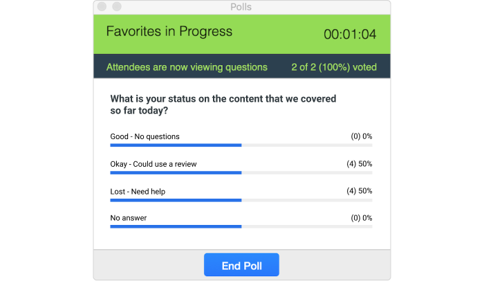 Conducting polls/surveys in Zoom