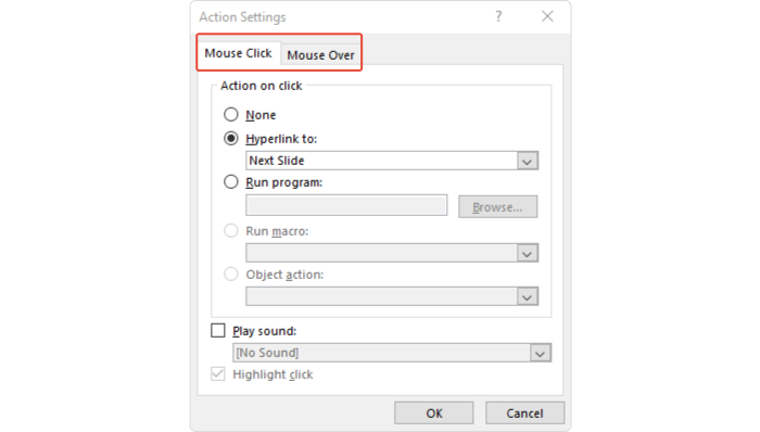 Action Settings in PowerPoint