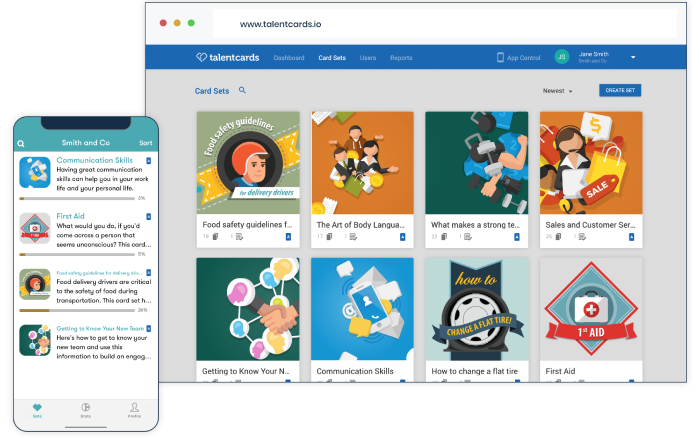 TalentCards mobile learning tool