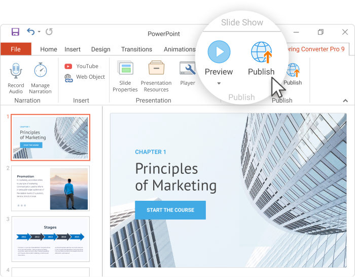 Publishing PPT in iSpring Converter Pro